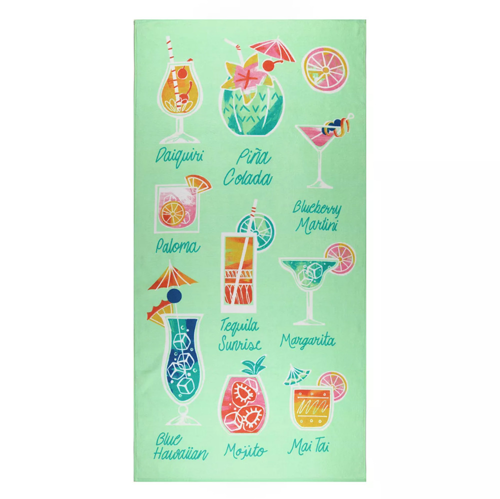 The Big One Cocktail Drinks Extra Large Beach Towel